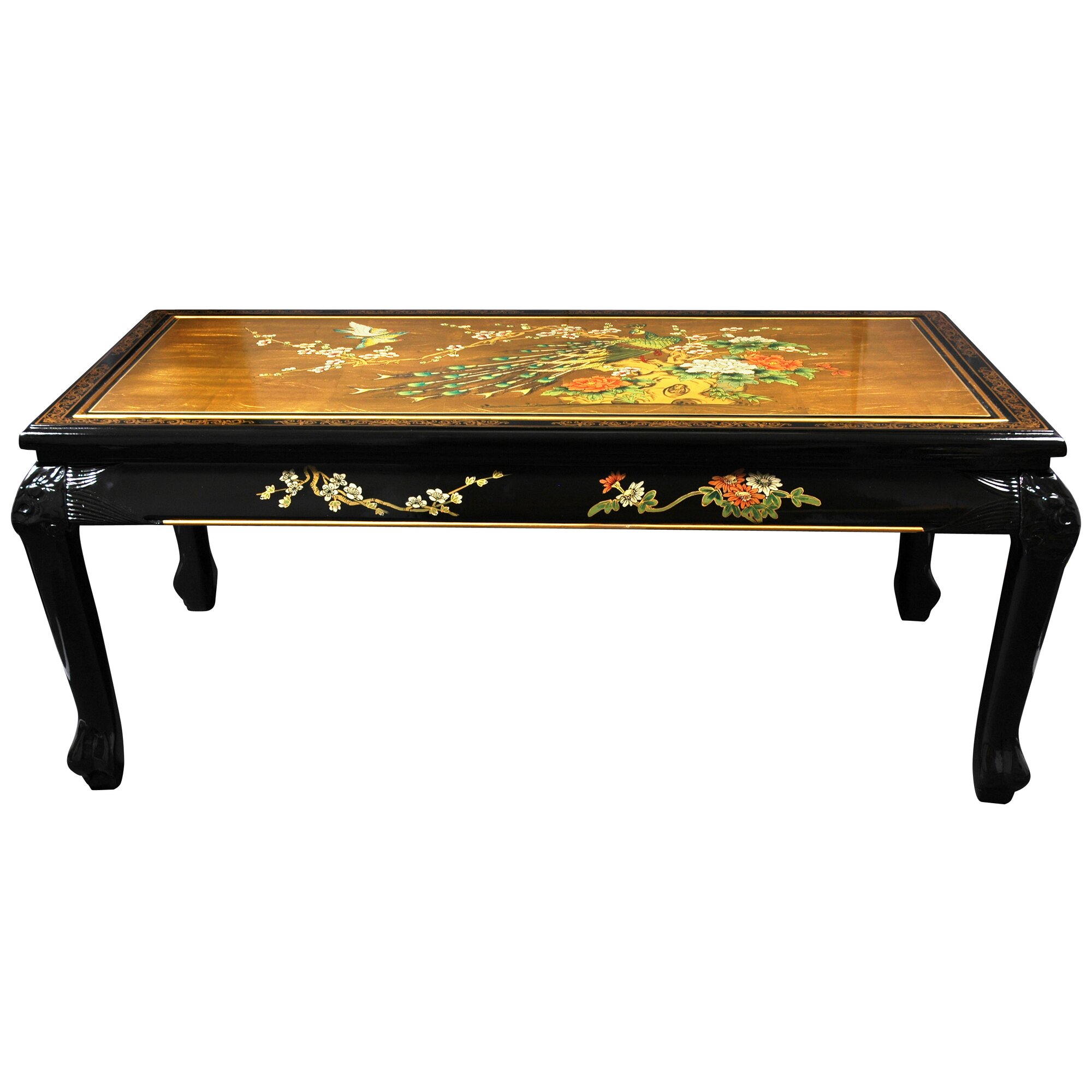 Oriental Furniture Gold Leaf Coffee Table with Claw Feet Wayfair.ca